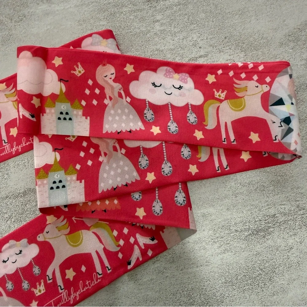 Charming Pink Kids Tie with Enchanting Designs silk
